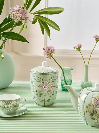 PIP STUDIO | Dose mit Deckel  LILY & LOTUS 1,5l Off White | hellgrün